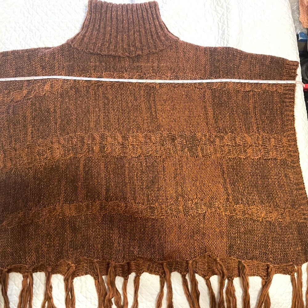 Turttle Neck PONCHO with Fringe Size XL (NWOT)